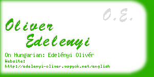 oliver edelenyi business card